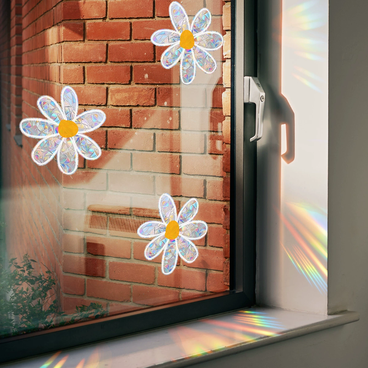 Клинер для окна XC4000 Daisy holographic static cling, декоративная пленка 42×15 см