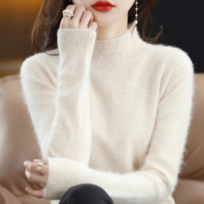 22 winter Half a thickening Mink cashmere sweater Korean Edition Easy Long hair Primer sweater Split ends Sweater