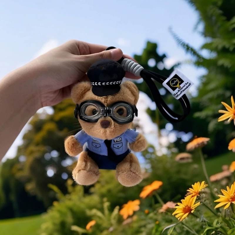Полиция Пожарный Медведь Кукла Сеть Красный Медведь Плюшевый Дорожная полиция Подвеска Тедди Медведь Милый брелок Подвеска