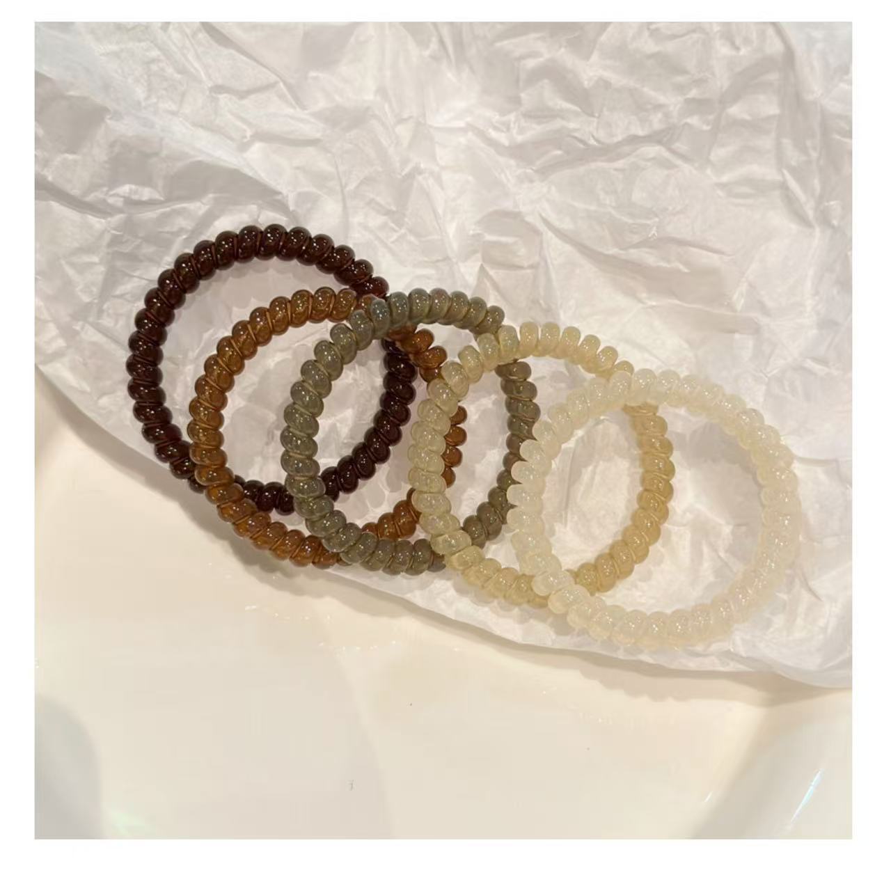 고급 베이직 젤리 고급 휴대폰 코드 머리끈, 고급 헤어끈, 고탄성 헤어 액세서리, 새로운 고무줄