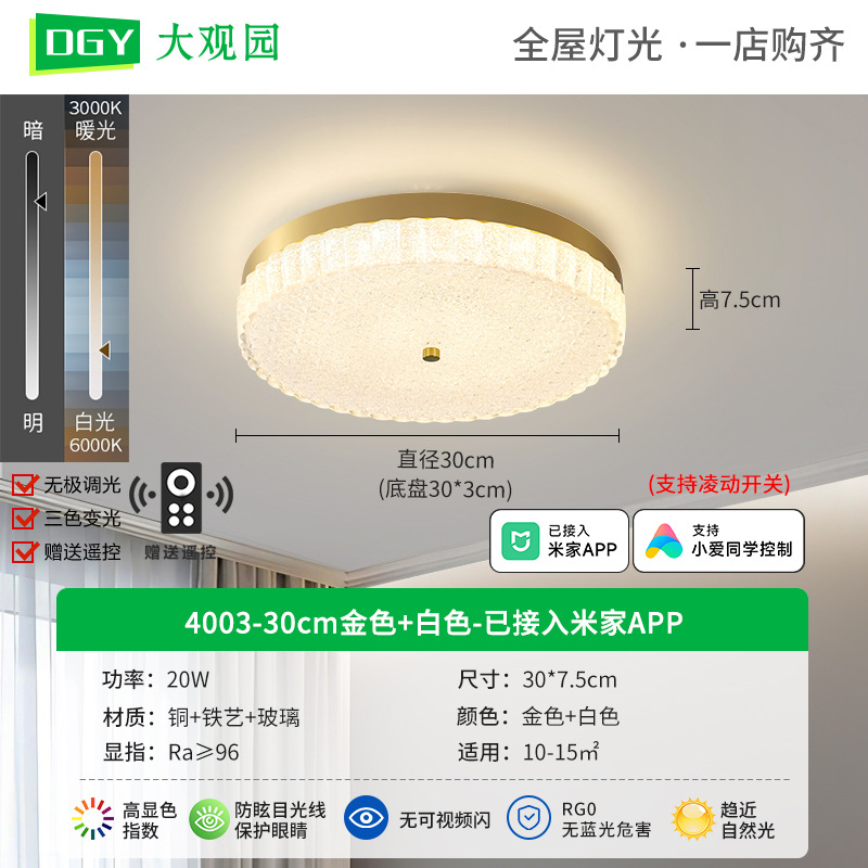4003 - 30cm Dorado - Conectado a Mijia APP - 20W - Espectro completo
