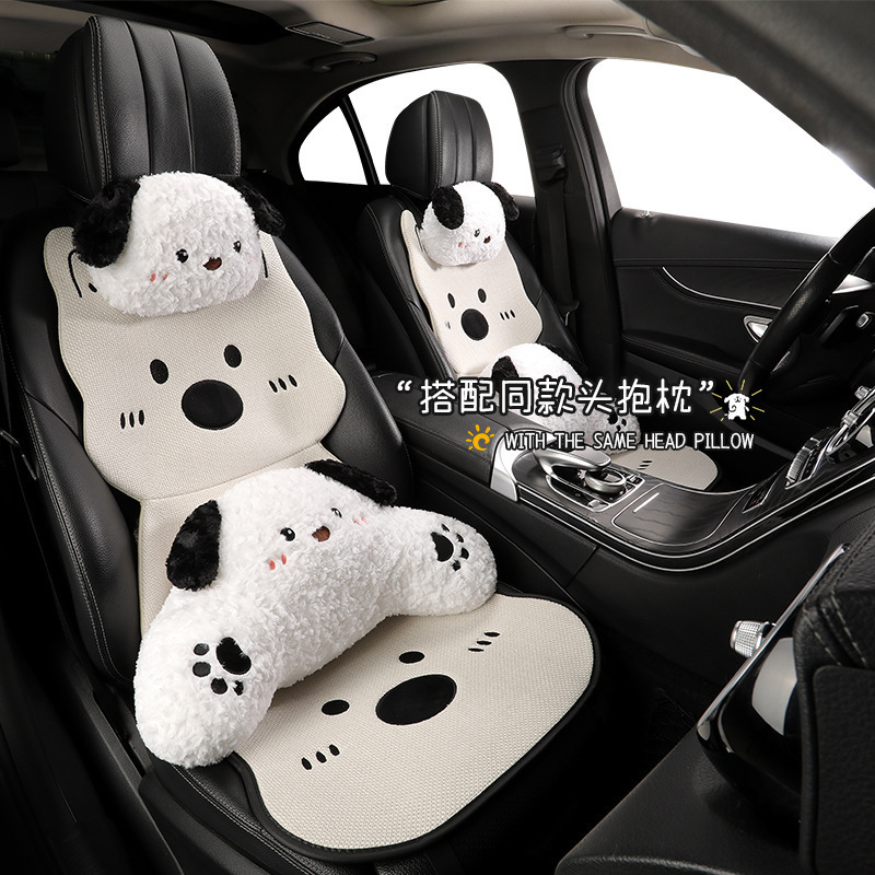 車の座布団四季通用の亜麻の座布団の新型ネットの赤いかわいい西高地の子犬の後列の単シートのカバー|undefined