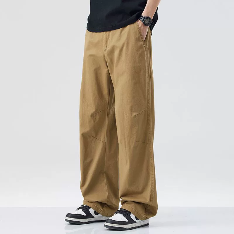 Мужские летние трендовые ретро trousers, американский стиль, оверсайз, свободный прямой крой