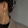Matte golden design fashionable earrings, European style, simple and elegant design, trend of season
