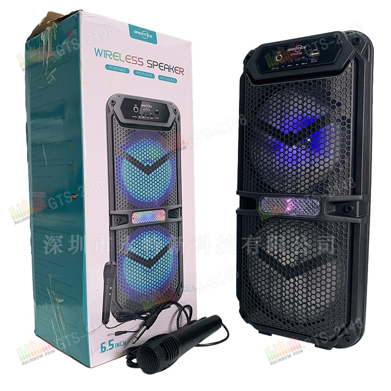 KTS factory wholesale GTS series GTS-2148 outdoor portable dual 6.5 inch wireless bluetooth sound KTS factory wholesale GTS series GTS-2148 outdoor portable dual 6.5 inch wireless bluetooth sound