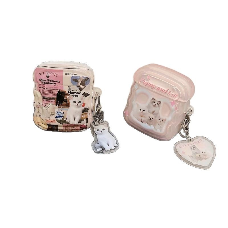 Love Couple Cat Airpods 4 Case Apple Wireless Bluetooth Headset Case Pro3 Headset Case
