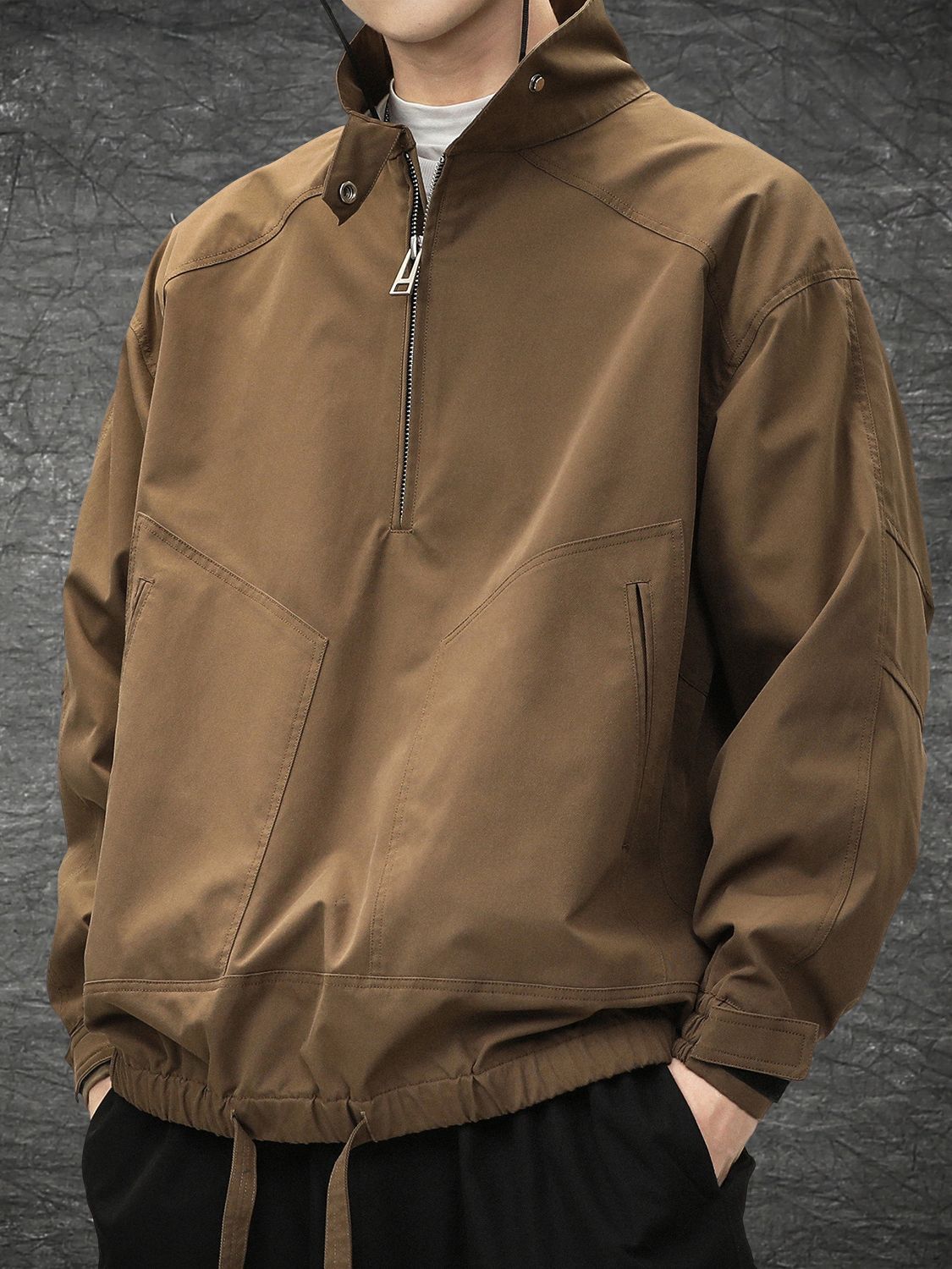Demi-season retro Japanese trend jacket with zipper