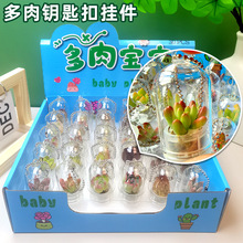 迷你多肉植物挂件创意小盆栽微缩景观挂件玻璃瓶钥匙扣学生小礼物