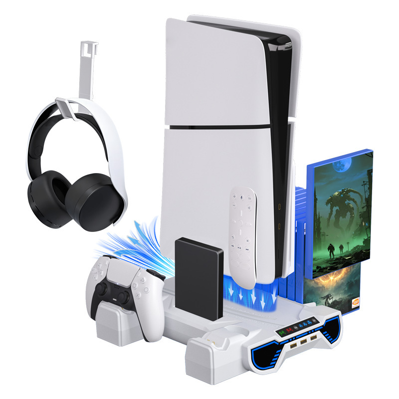 Ps5 Slim/Pro Cooling Base Console Stand Optical Drive Version Digital Version Universal Three-Speed Fan Rgb Light Changing