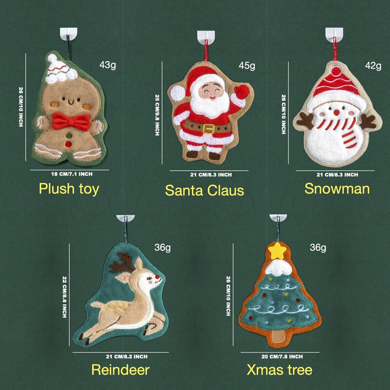 家庭用に掛けることができるクロスボーダーハンドタオル、かわいいクリスマスギフト、漫画の雑巾、バスルームの子供用クリスマスハンドタオル|undefined