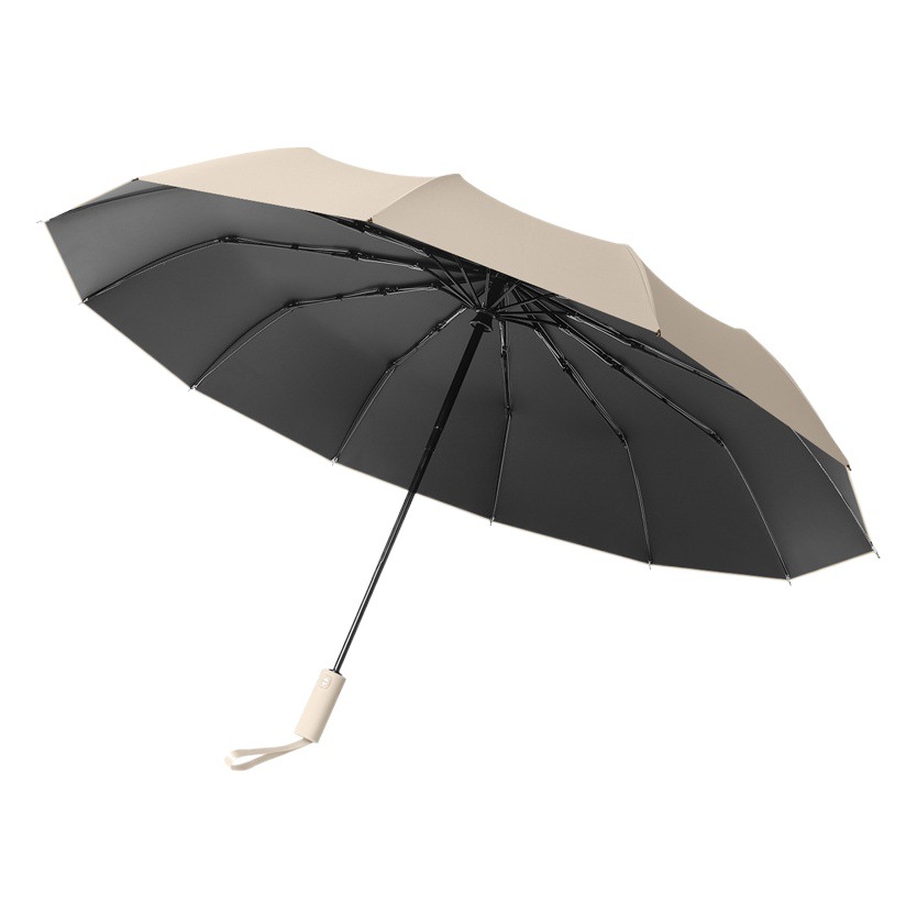 Gran venta al por mayor paraguas plegable completamente automático paraguas de protección solar de doble uso para hombres publicidad personalizada
