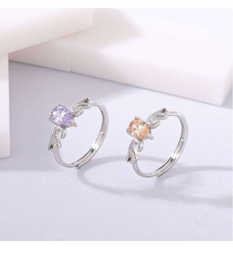 Tj1072 New European And American Hand Jewelry Fashion Popular S925 Silver Opening Ring Adjustable Colored Gems Ring Wholesale display picture 4