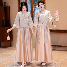 中式伴娘服女2025新款小众婚礼姐妹团马面裙礼服套装秋冬款