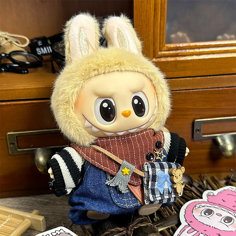 仅衣服适用一二三代labubu坐坐派对前方高能拉布布娃衣17厘米15cm|undefined