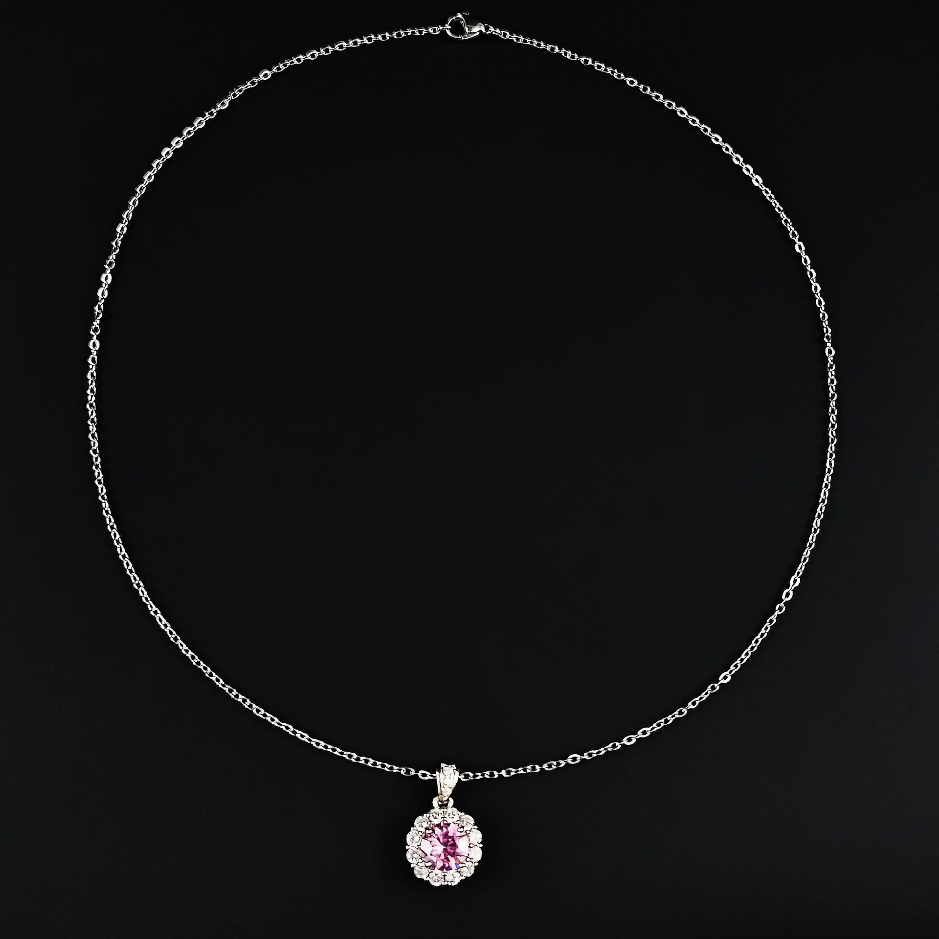 shein source new micro-inlaid pink diamond zircon ladies necklace fashion Joker engagement banquet neck chain x6527