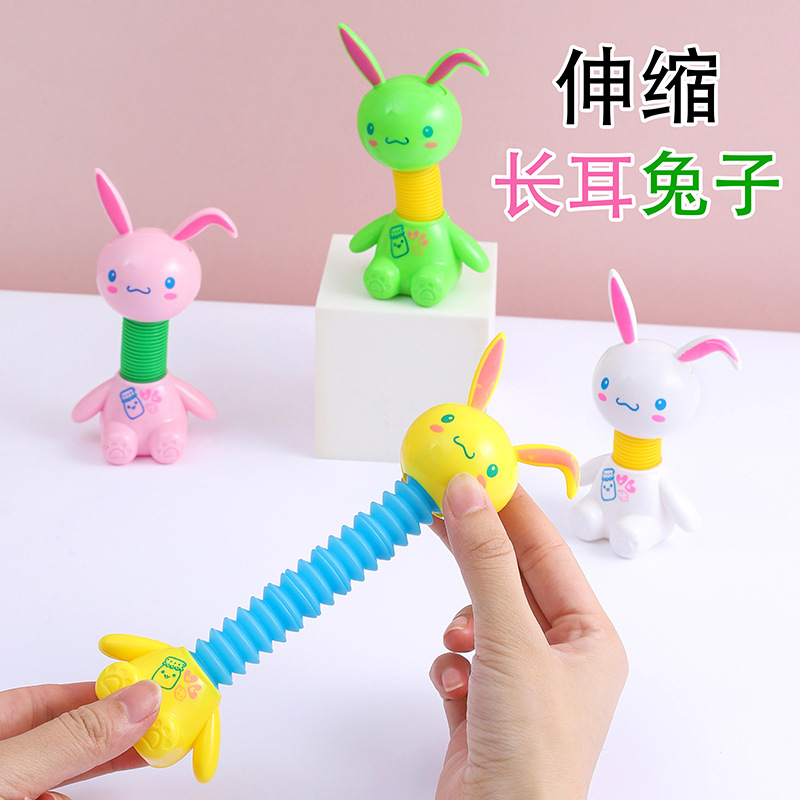 Conejo creativo estirado juguetes para niños descomprimir regalos de jardín de infantes premios eventos festivos dibujos animados para niños y niñas