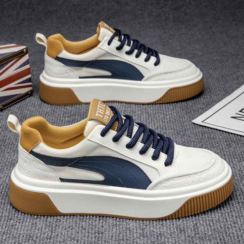 Men's Shoes 2025 New Summer Breathable Mesh Korean Style Trendy Versatile Casual Sports Men's Thick-Soled Wear-Resistant Sneakers