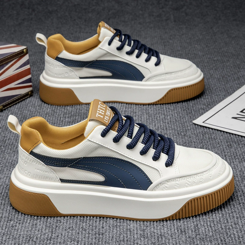 Мужские кроссовки 2025 новые летние дышащие сетчатые в корейском стиле модные универсальные повседневные спортивные мужские кроссовки на толстой износостойкой подошве