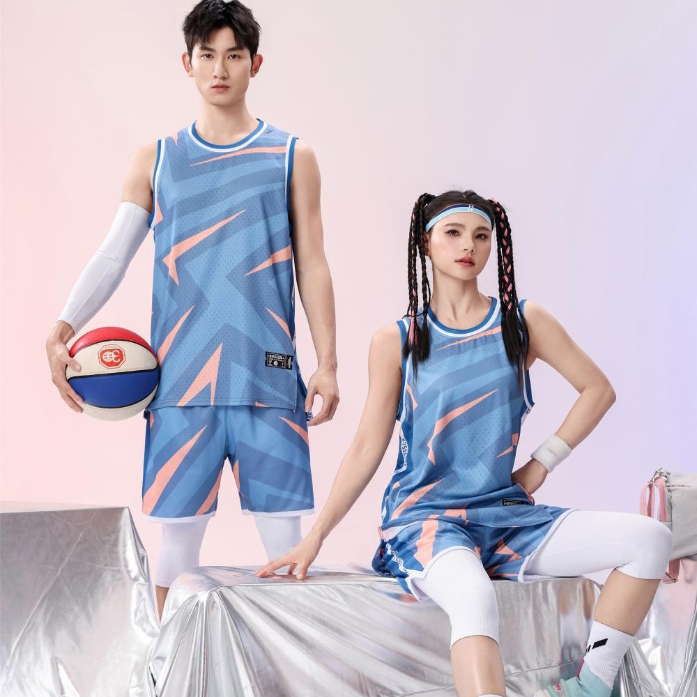 恒乐达2025新款迷彩圆领篮球服套装夏季男女加大码印字透气训练服