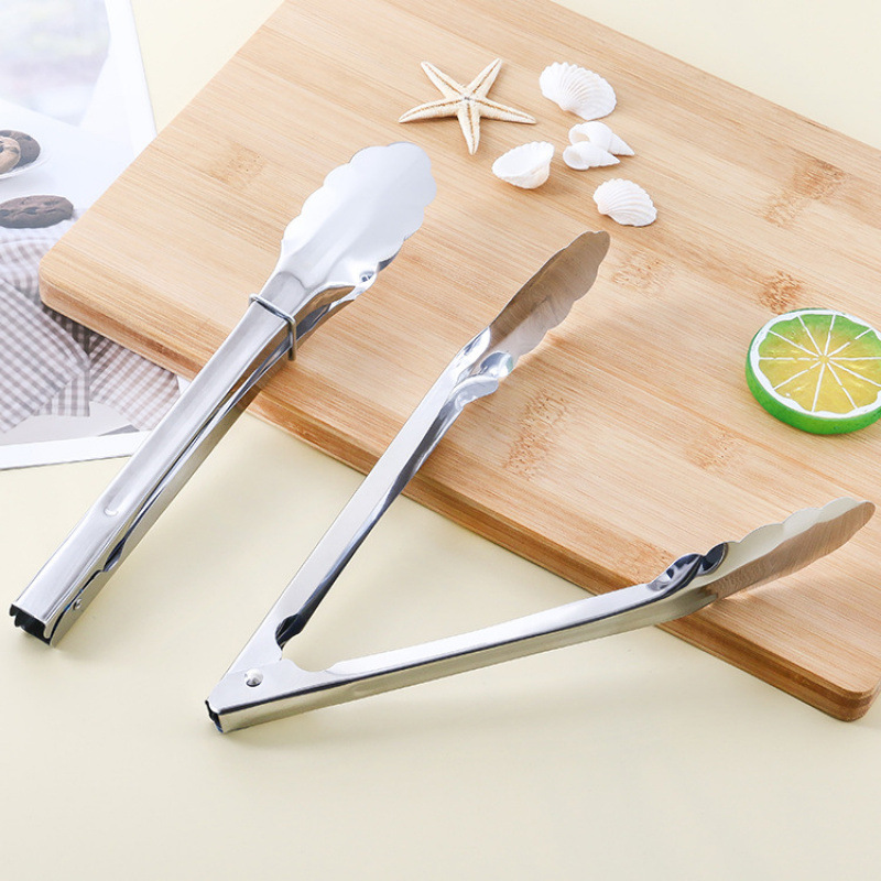 9inch Stainless Steel Bread Tongs Manufacturer Wholesale Buffet Bbq Tongs Multifunctional Baking Food Tongs Food Grade