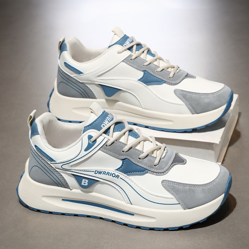 Agan zapatos de cuero de primavera impermeable universal para hombre correr viajes antideslizantes zapatos deportivos de altura