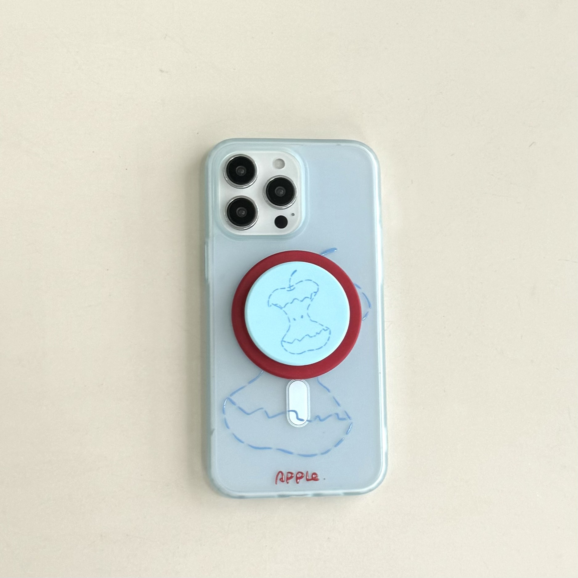 Funda para teléfono móvil iPhone 16 con núcleo de Apple azul simple coreano 14/13 Apple 15ProMax magnético 16P