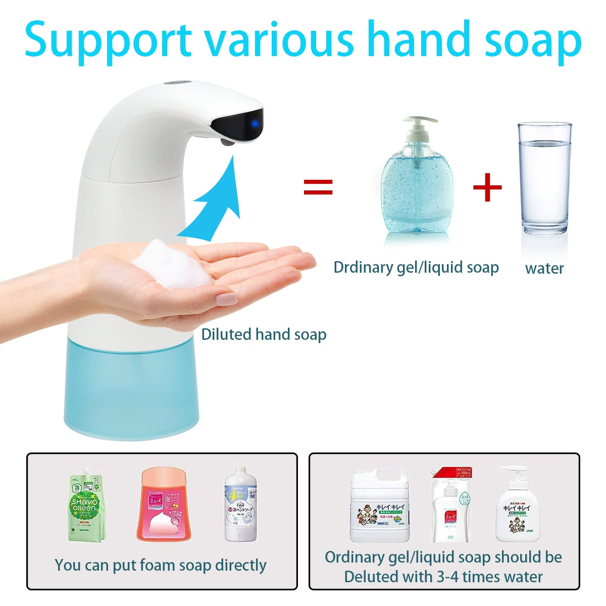Automatic dynamic induction soap for hands, antibacterial spray, hand sanitizer from foam
