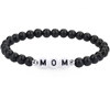 Glossy bracelet with letters for mother's day, jewelry heart-shaped, 6mm, wholesale, suitable for import