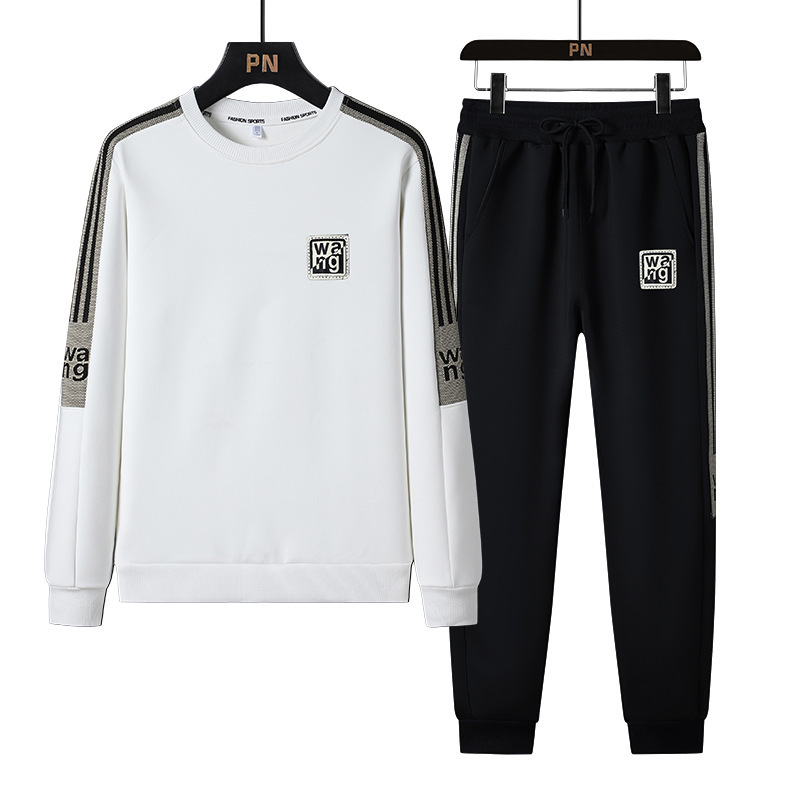 2022 nuevo otoño y invierno juego de deportes casuales de dos piezas de moda para hombres suéter de cuello redondo juvenil
