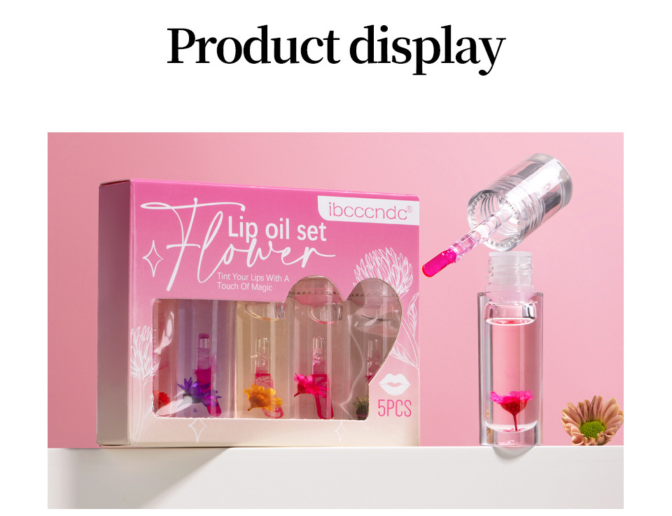 ibcccndc Flower Lip Moisturizer 5-bottle Set Transparent Dudu Lip Gloss undefined