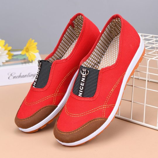 New Tendon-Soled Casual Mom Shoes for Middle-Aged and Elderly Women, Lightweight and Comfortable Canvas Shoes for the Elderly, Labor Cloth
