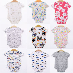 Cute Animal Pattern Pajamas for Newborns - Soft Cotton Triangular Climbing Outfits for Babies - Aseptic Cotton Onesies for Kids