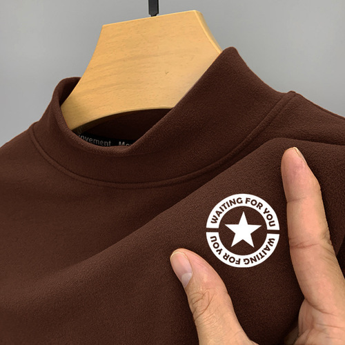 Factory Direct Sales, Slim Fit Fleece Winter Warm Half-Neck Men's Autumn Underwear Base Shirt, Single Top