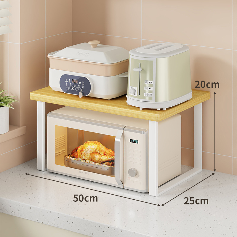 Estante Organizador de Microondas de Hierro y Madera, Multifuncional, para Cocina