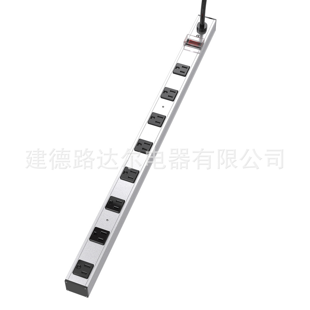美式金属多功能插板防浪涌保护PDU机柜插线板ETL排插Power Strip
