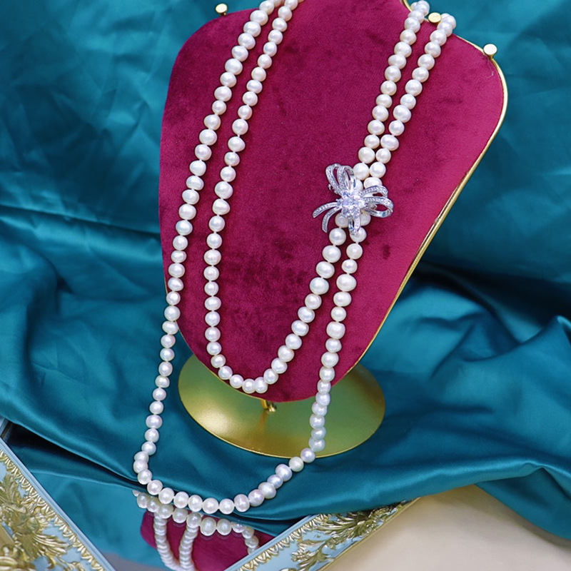 Zhuji Tamsui Pearl Sweater Chain 7-8mm Near Round Micro-Length 1.2m…