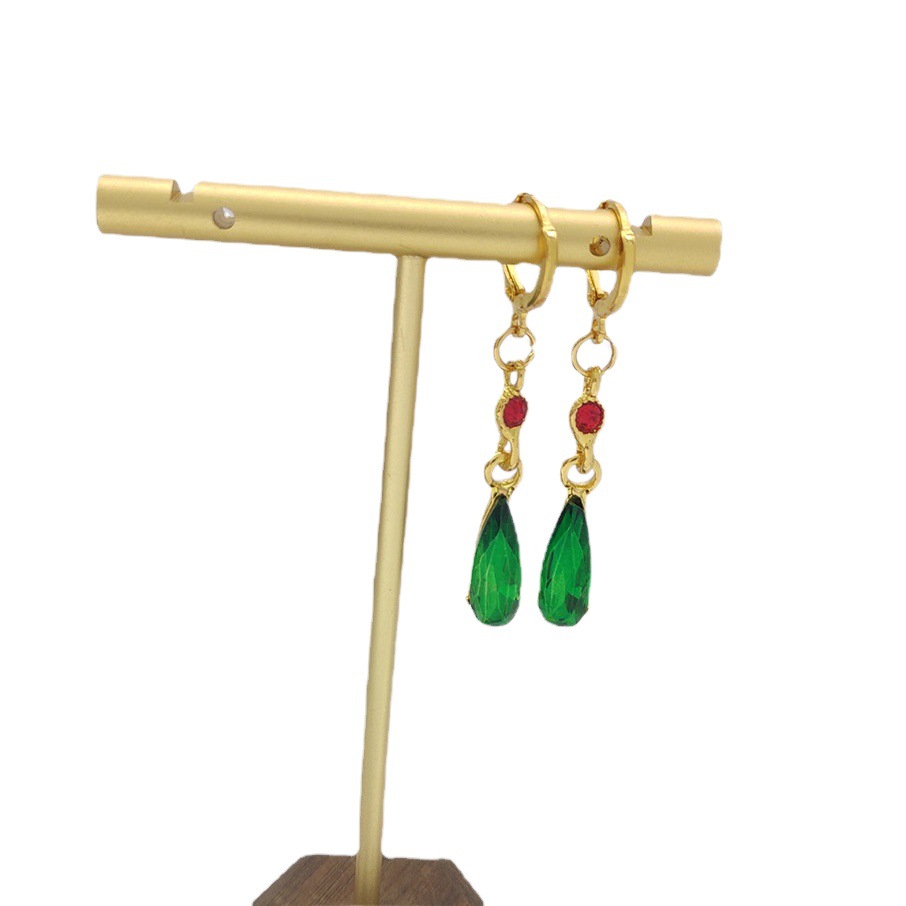 Anime Hal Moving Castle pendientes de moda pendientes de gota de agua de Esmeralda colgante de moda clip de oreja anillo de oreja