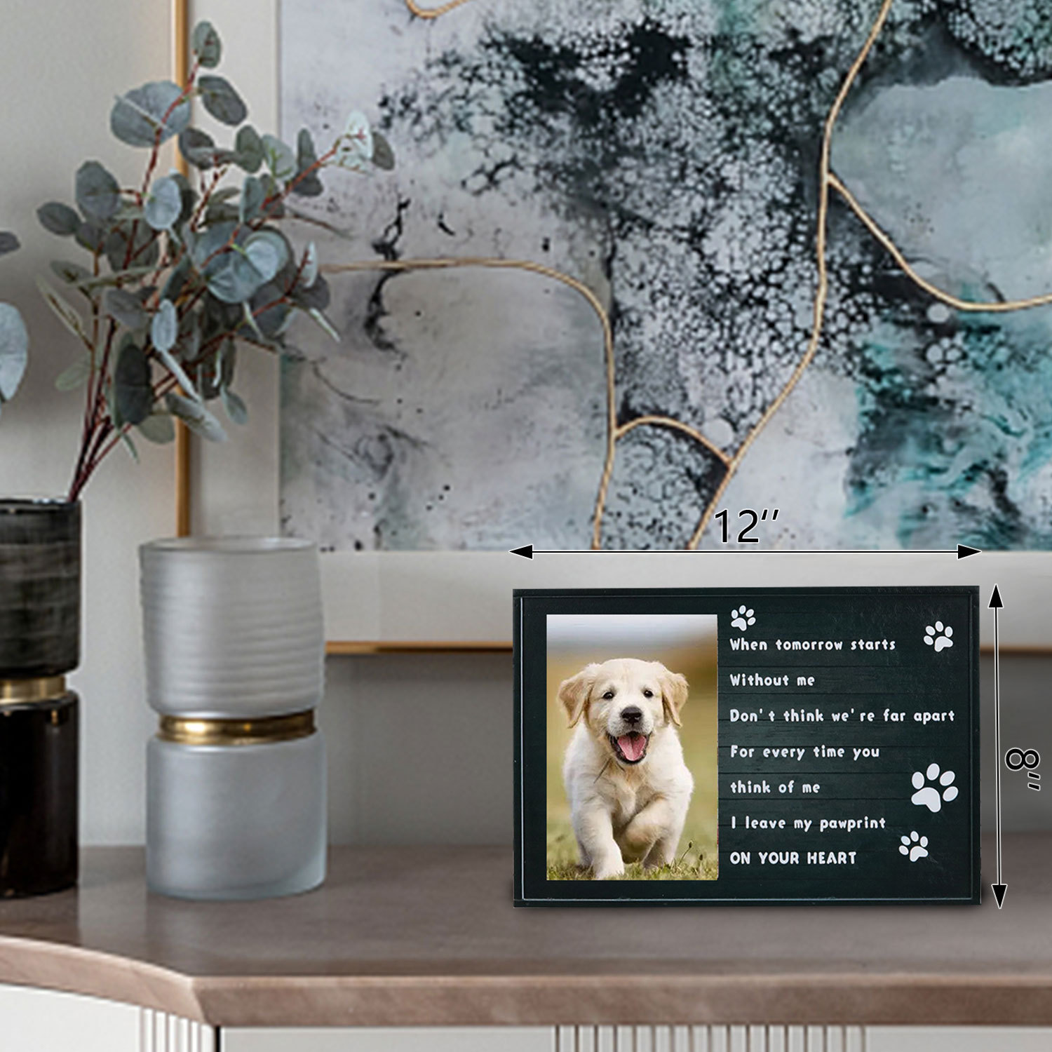 Nuevo marco de fotos conmemorativo de madera para mascotas transfronterizo nacimiento licencia conmemorativa Marco de Fotos decoración marco de fotos de madera para mascotas