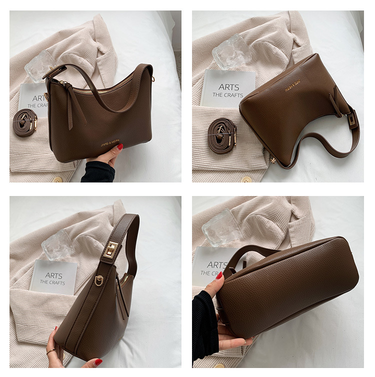 Single Shoulder Messenger Bag 2021 New Solid Color Fashion Lychee Pattern Underarm Bag display picture 19