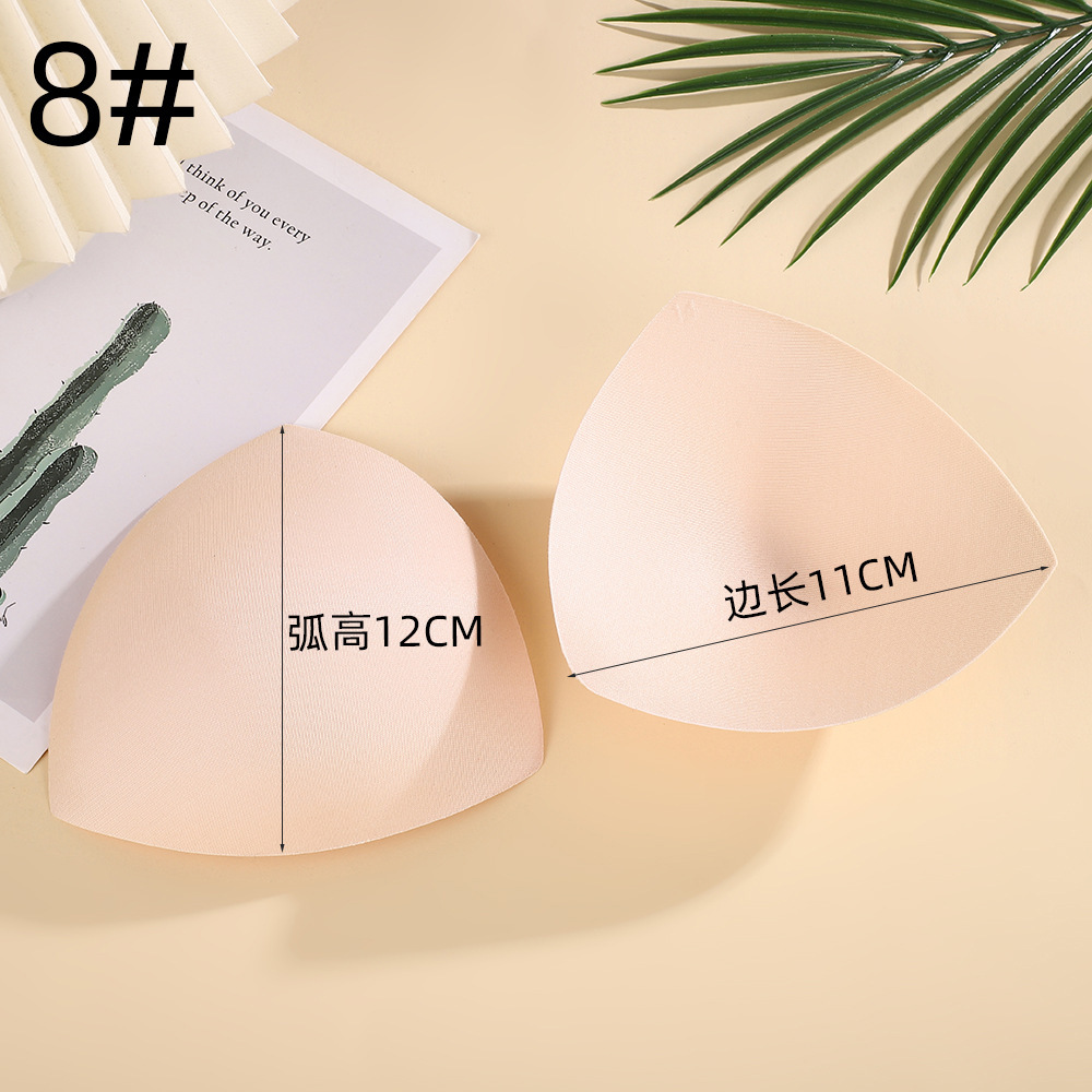 ropa interior transpirable cojín de pecho inserción de cinturón traje de baño cojín de pecho redondo delgado semi-circular triángulo bra taza cojín de pecho esponja