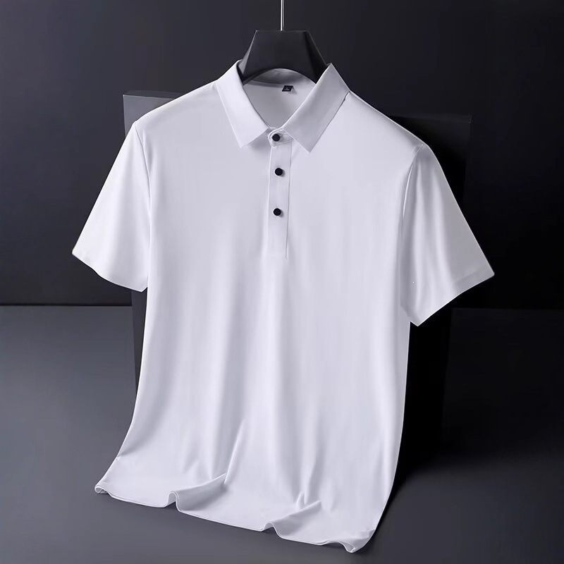垂感冰丝夏季polo衫翻领商务短袖T恤衫男士休闲百搭无痕polo衫