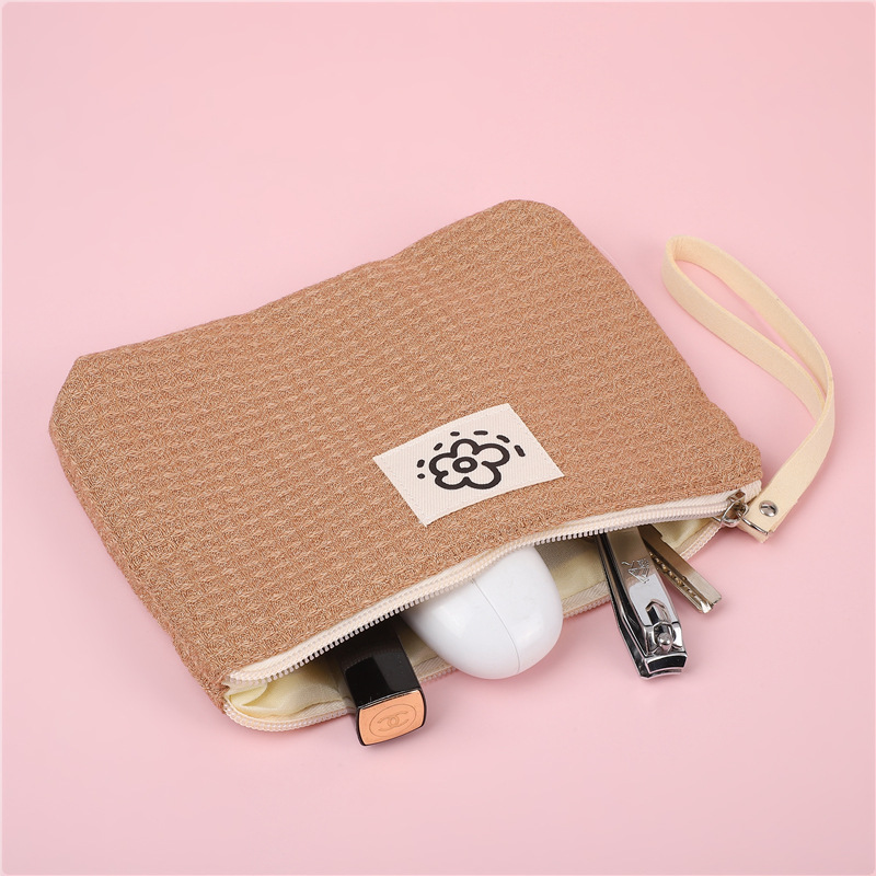 Bolsa de teléfono móvil japonesa retro waffle compacta, portátil, linda y exquisita bolsa de almacenamiento para estudiantes tarjeta de autobús bolsa de monedas