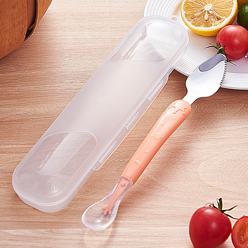 Cuchara de complementos alimenticios para bebés resistente a caídas y mordidas, protección dental suave, vajilla antideslizante, silicona de grado alimenticio, venta directa de fábrica al por mayor