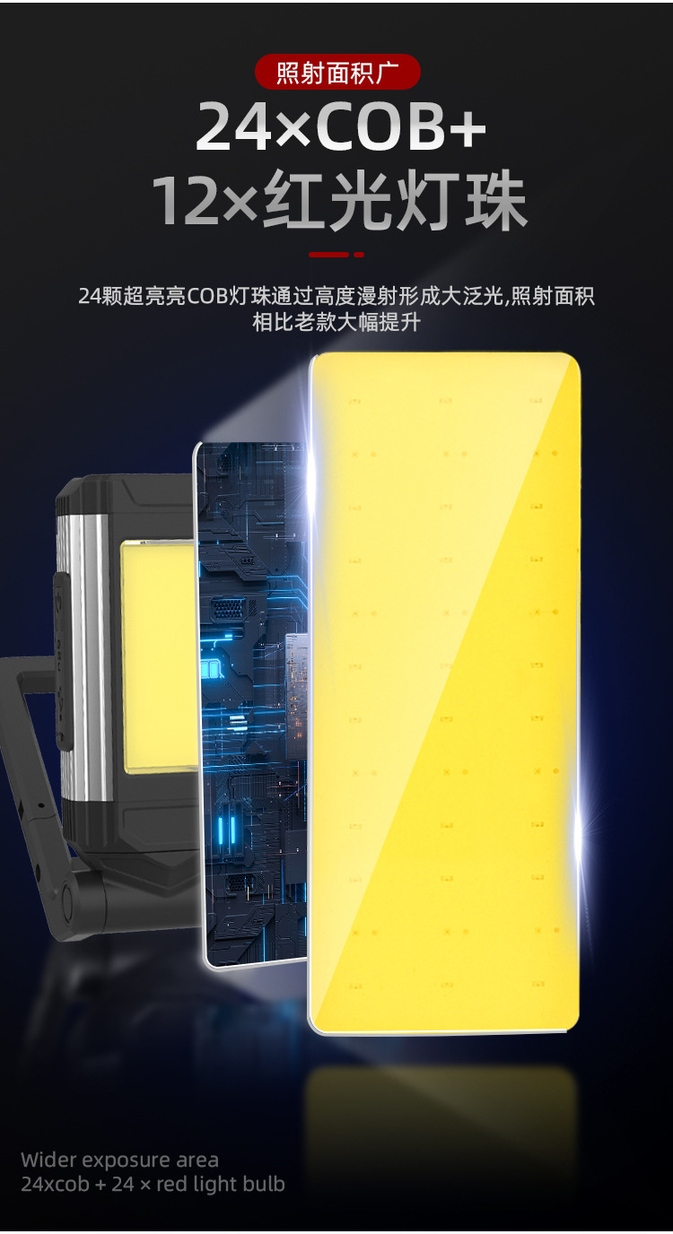 Factory supply LED work auto repair lamp USB charging with magnet multi-purpose maintenance lamp COB strong light lighting lamp