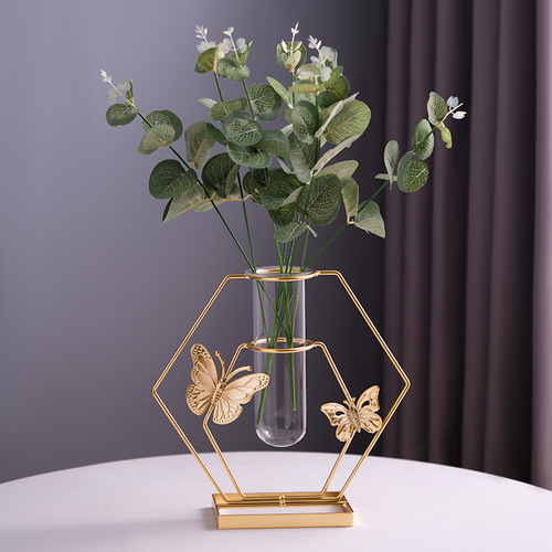 Home artificial flower decorations, living room desktop, artificial flower arrangers, dining table hydroponic vase decorations, light luxury style decoration