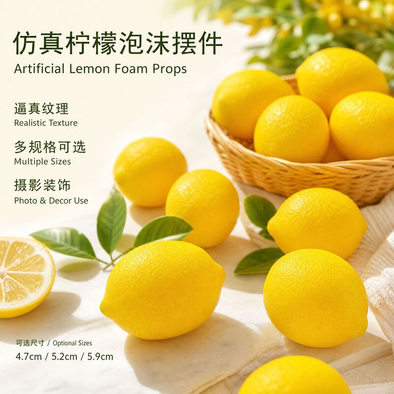 Simulated Lemon Fake Fruit Model Foam Lemon Photography Props Ornaments Decorations Yellow Lemon Manufacturer Wholesale Simulated Lemon Fake Fruit Model Foam Lemon Photography Props Ornaments Decorations Yellow Lemon Manufacturer Wholesale