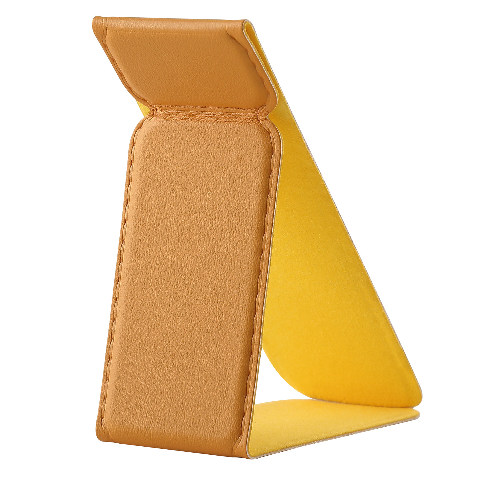 El soporte pequeño de pasta versátil es adecuado para todos los modelos de teléfonos móviles. Soporte de teléfono móvil de cuero PU con patrón de manzana magnético plegable