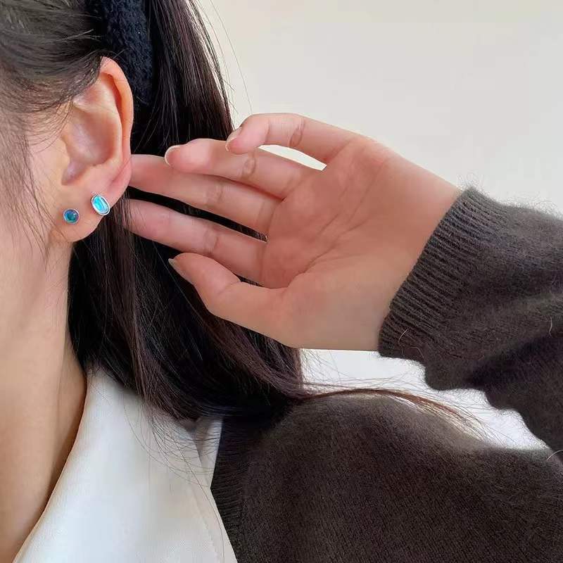 Holiday, Daily Occasion 1 Pair 925 Sterling Silver Round Star Heart Shape Ear Studs
