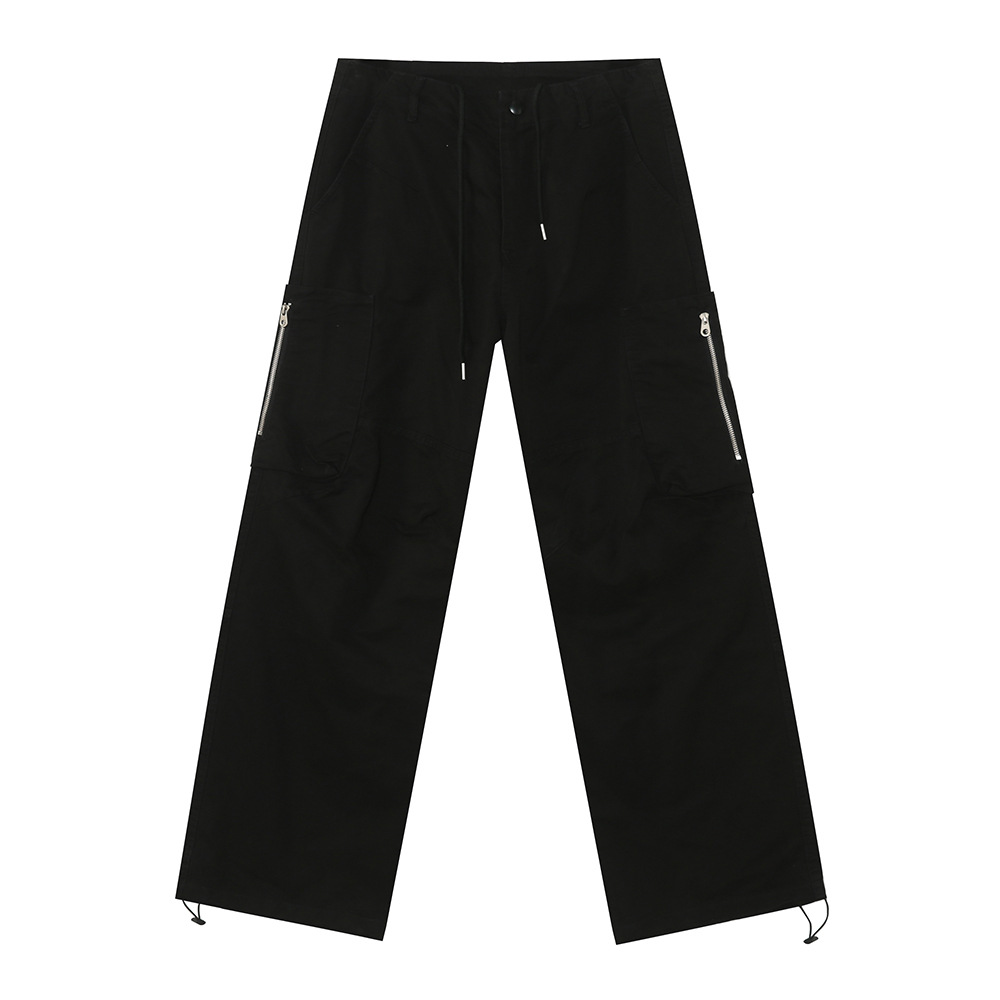 MTLCLOTHES Hombres| High Street Cleanfit Splice Zipper Design Hip Hop Casual Solid Jeans Tide