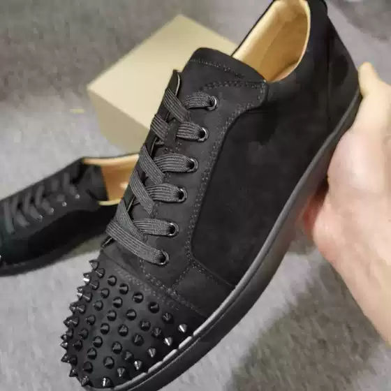 In Stock LTTL Embroidery Studded Suede Flat Casual Shoes for Men & Women High Quality Cross-Border Best Seller